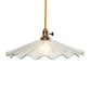 Meyda Lighting Metro 18" Antique Brass Galatia Pendant Light With Clear Scalloped Seeded Shade Glass