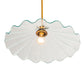 Meyda Lighting Metro 18" Antique Brass Galatia Pendant Light With Clear Scalloped Seeded Shade Glass