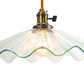 Meyda Lighting Metro 18" Antique Brass Galatia Pendant Light With Clear Scalloped Seeded Shade Glass
