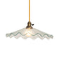 Meyda Lighting Metro 18" Antique Brass Galatia Pendant Light With Clear Scalloped Seeded Shade Glass