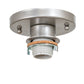 Meyda Lighting Metro 18" Brushed Nickel Scalloped Flush Mount Light With Beige Almond Shade Glass