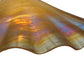 Meyda Lighting Metro 18" Craftsman Brown Galatia Pendant Light With Beige Scalloped Iridescent Shade Glass