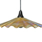 Meyda Lighting Metro 18" Craftsman Brown Galatia Pendant Light With Beige Scalloped Iridescent Shade Glass