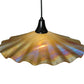 Meyda Lighting Metro 18" Craftsman Brown Galatia Pendant Light With Beige Scalloped Iridescent Shade Glass