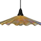 Meyda Lighting Metro 18" Craftsman Brown Galatia Pendant Light With Beige Scalloped Iridescent Shade Glass