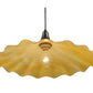 Meyda Lighting Metro 18" Craftsman Brown Galatia Pendant Light With Beige Scalloped Iridescent Shade Glass