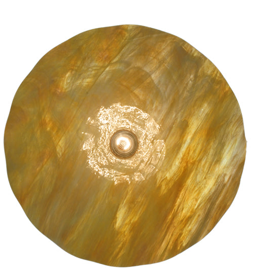 Meyda Lighting Metro 18" Craftsman Brown Galatia Pendant Light With Beige Scalloped Iridescent Shade Glass