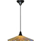 Meyda Lighting Metro 18" Craftsman Brown Galatia Pendant Light With Beige Scalloped Iridescent Shade Glass