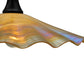 Meyda Lighting Metro 18" Craftsman Brown Galatia Pendant Light With Beige Scalloped Iridescent Shade Glass