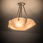 Meyda Lighting Metro 20" 4-Light Antique Nickel Atelier Semi-flush Mount Light With Beige Fleshtone Idalight Shade Glass