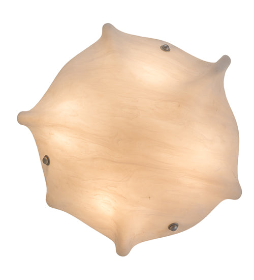 Meyda Lighting Metro 20" 4-Light Antique Nickel Atelier Semi-flush Mount Light With Beige Fleshtone Idalight Shade Glass