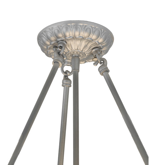 Meyda Lighting Metro 20" 4-Light Antique Nickel Atelier Semi-flush Mount Light With Beige Fleshtone Idalight Shade Glass