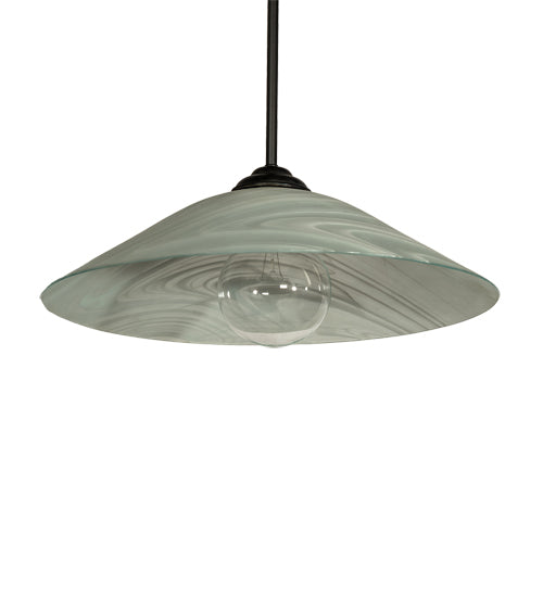 Meyda Lighting Metro 20" Craftsman Brown Blanco Swirl Pendant Light With White Shade Glass