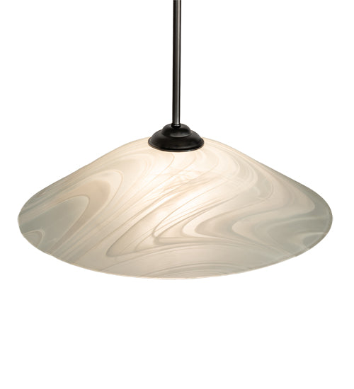 Meyda Lighting Metro 20" Craftsman Brown Blanco Swirl Pendant Light With White Shade Glass