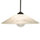 Meyda Lighting Metro 20" Craftsman Brown Blanco Swirl Pendant Light With White Shade Glass