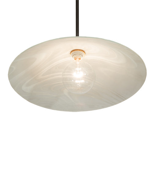 Meyda Lighting Metro 20" Craftsman Brown Blanco Swirl Pendant Light With White Shade Glass