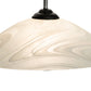 Meyda Lighting Metro 20" Craftsman Brown Blanco Swirl Pendant Light With White Shade Glass