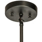 Meyda Lighting Metro 20" Craftsman Brown Blanco Swirl Pendant Light With White Shade Glass