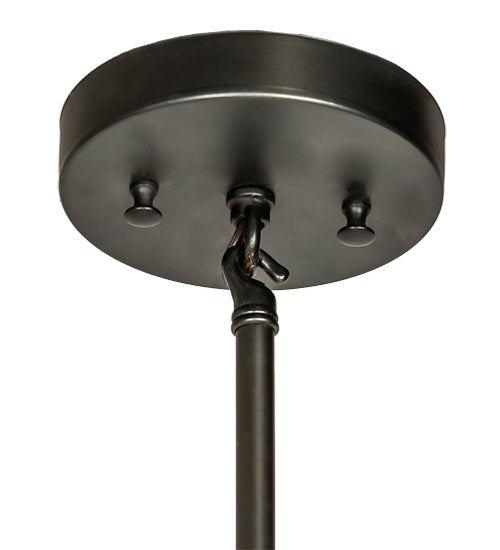 Meyda Lighting Metro 20" Craftsman Brown Blanco Swirl Pendant Light With White Shade Glass