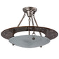Meyda Lighting Metro 21" 2-Light Nickel & Transparent Copper Super Nova Semi-flush Mount Light With Clear Frosted Shade Glass