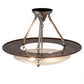 Meyda Lighting Metro 21" 2-Light Nickel & Transparent Copper Super Nova Semi-flush Mount Light With Clear Frosted Shade Glass