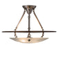 Meyda Lighting Metro 21" 2-Light Nickel & Transparent Copper Super Nova Semi-flush Mount Light With Clear Frosted Shade Glass