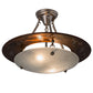 Meyda Lighting Metro 21" 2-Light Nickel & Transparent Copper Super Nova Semi-flush Mount Light With Clear Frosted Shade Glass