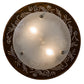 Meyda Lighting Metro 21" 2-Light Nickel & Transparent Copper Super Nova Semi-flush Mount Light With Clear Frosted Shade Glass