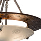 Meyda Lighting Metro 21" 2-Light Nickel & Transparent Copper Super Nova Semi-flush Mount Light With Clear Frosted Shade Glass