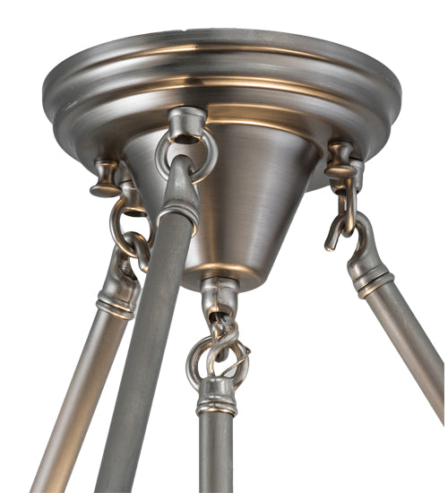 Meyda Lighting Metro 21" 2-Light Nickel & Transparent Copper Super Nova Semi-flush Mount Light With Clear Frosted Shade Glass