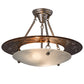 Meyda Lighting Metro 21" 2-Light Nickel & Transparent Copper Super Nova Semi-flush Mount Light With Clear Frosted Shade Glass