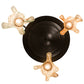 Meyda Lighting Metro 24" 3-Light Craftsman Brown Cascading Pendant Light With Peach Swirl Shade Glass