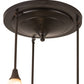Meyda Lighting Metro 24" 3-Light Craftsman Brown Cascading Pendant Light With Peach Swirl Shade Glass