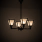 Meyda Lighting Metro 27" 4-Light Weathered Antique Brass Chandelier With White Baroque Shade Glass
