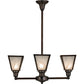 Meyda Lighting Metro 27" 4-Light Weathered Antique Brass Chandelier With White Baroque Shade Glass