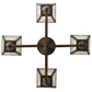 Meyda Lighting Metro 27" 4-Light Weathered Antique Brass Chandelier With White Baroque Shade Glass