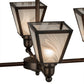 Meyda Lighting Metro 27" 4-Light Weathered Antique Brass Chandelier With White Baroque Shade Glass