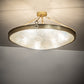 Meyda Lighting Metro 32" 6-Light Brushed Brass Fusion Super Nova Semi-flush Mount Light With Clear Frosted Shade Glass