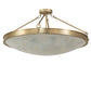 Meyda Lighting Metro 32" 6-Light Brushed Brass Fusion Super Nova Semi-flush Mount Light With Clear Frosted Shade Glass