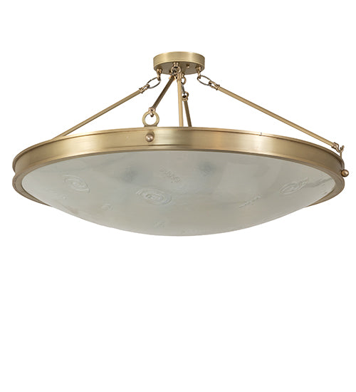 Meyda Lighting Metro 32" 6-Light Brushed Brass Fusion Super Nova Semi-flush Mount Light With Clear Frosted Shade Glass