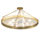 Meyda Lighting Metro 32" 6-Light Brushed Brass Fusion Super Nova Semi-flush Mount Light With Clear Frosted Shade Glass