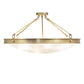 Meyda Lighting Metro 32" 6-Light Brushed Brass Fusion Super Nova Semi-flush Mount Light With Clear Frosted Shade Glass
