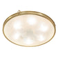 Meyda Lighting Metro 32" 6-Light Brushed Brass Fusion Super Nova Semi-flush Mount Light With Clear Frosted Shade Glass