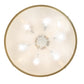 Meyda Lighting Metro 32" 6-Light Brushed Brass Fusion Super Nova Semi-flush Mount Light With Clear Frosted Shade Glass