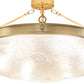 Meyda Lighting Metro 32" 6-Light Brushed Brass Fusion Super Nova Semi-flush Mount Light With Clear Frosted Shade Glass