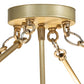 Meyda Lighting Metro 32" 6-Light Brushed Brass Fusion Super Nova Semi-flush Mount Light With Clear Frosted Shade Glass