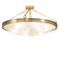 Meyda Lighting Metro 32" 6-Light Brushed Brass Fusion Super Nova Semi-flush Mount Light With Clear Frosted Shade Glass