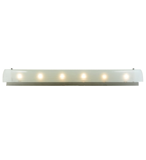 Meyda Lighting Metro 38" 6-Light Silver Vanity Light With Mist Shade Glass