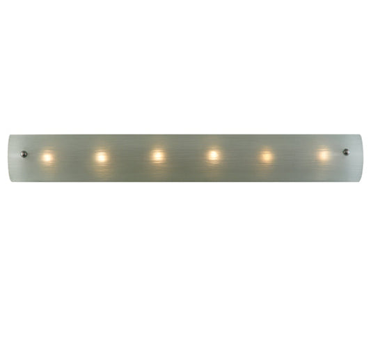 Meyda Lighting Metro 38" 6-Light Silver Vanity Light With Mist Shade Glass