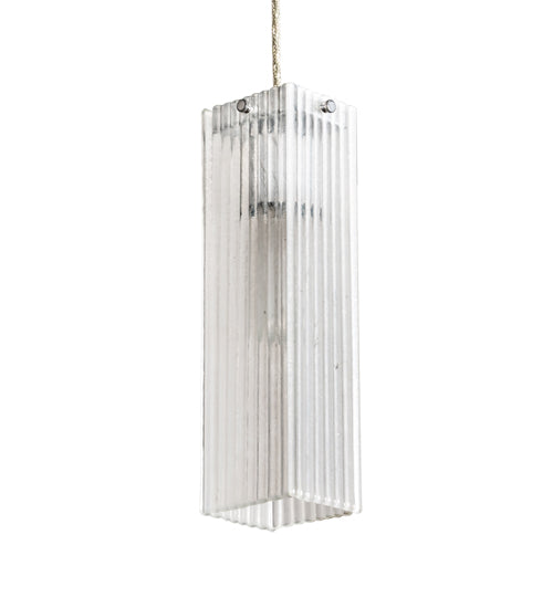 Meyda Lighting Metro 4" Extreme Chrome Murano Mini Pendant Light With Clear Texture Shade Glass